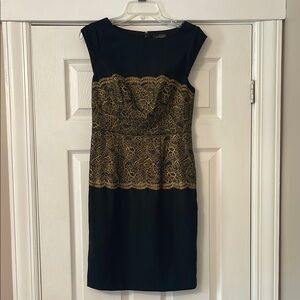 The Limited Blue Gold Sheath Mini Cocktail Dress